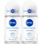 Nivea Fresh Natural izzadásgátló golyós dezodor nőknek Roll-On 72H 2x50ml (5906496606960)