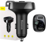 Baseus Transmitator FM Baseus T tip Bluetooth 2xUSB microSD (negru) (mod/bas/s0/2x)