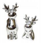 Dommio Rénszarvas rénszarvassal, kerámia, ezüst, 16 és 11 cm, 2 darabos készlet (DA-8631-8633)