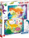 Clementoni - Puzzle 2x20 Funny Dinosaurs - 40 - 99 piese