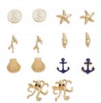  Even&Odd Gold-Multicolor fülbevalók (EWJ-DC230330)