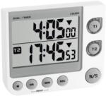 TFA Timer si cronometru digital dual, 100 ore, LED de avertizare, memorie, volum reglabil, alb, TFA 38.2025 (AB-38.2025)