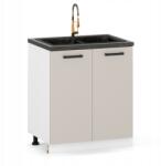 ULWE Konyhaszekrény Álló Mosogató Alá 80cm Kasmír Melléklet Modul Könyvespolc Szett (E-SDZ 80 2D B/K)