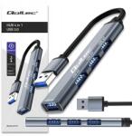Qoltec Hub Adapter Usb elosztó 3.0 4w1 4x Usb 3.0 Tansfer 5Gb/s Gyors (53791)
