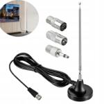  FM DAB Rádióantenna, teleszkópos, jelerősítés mágnessel, FM/DAB/DAB+ sávok (Antena Radio FM DAB Teleskopowa)