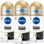 Nivea Black&White Invisible Silky Smooth izzadásgátló roll-on 3x50ml (5905930225941)