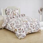  Ramita ágyneműhuzat bézs levelek fehér alapon, mikroflanel, 140x200cm 70x90cm (1150044.74)
