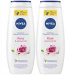 Nivea Női tusfürdő Rose Almond Oil 2x500ml (5905930226252)