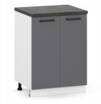 ULWE Konyhaszekrény Álló 2D Alsó 60cm Grafit Mellékelt Modul Könyvespolc Szett (E-SD 60 2D B/A)