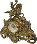 Art-Pol Cirádás barokkos sárgaréz asztali óra, vitéz lóháton 34x35x12cm (85760)