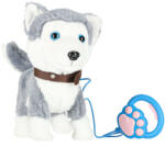  Interaktív Husky Kutyus Pórázon - Sétáló, Ugató Plüssjáték (KX3028)