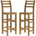 Casaria Scaune de bar OSLO cu spătare, 2 buc. , 40x36x110cm, maro natural