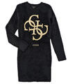 Guess Rövid ruhák LS SWEATER DRESS Fekete 8 ans