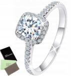 Mennica Bydgoska Ródiumozott Ezüst Gyűrű Cirkónia Eljegyzési Gyűrű Elegáns Ezüst 925 (Biżuteria dla dziewczyny żony córki mamy)