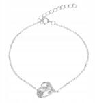 Mennica Bydgoska Ezüst Női Karkötő Szív Rózsa Strasszokkal Ezüst Minta 925 (BRANSOLETKA dla dziewczyny żony córki mamy)