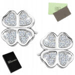 Mennica Bydgoska Ezüst fülbevaló lóhere cirkónia stift csavarok szerencse (Biżuteria dla dziewczyny żony córki mamy)