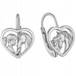 Mennica Bydgoska Ezüst fülbevaló lovacska szív kislánynak ezüst minta 925 angol (bizuteria dla dziewczyny żony córki mamy)