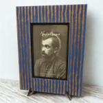  Ökológiai karton keret 10x15 cm - kék-arany csíkok (5908260646158)