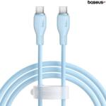 Baseus Cablu Baseus Pudding Series, 100W, USB-C la USB-C, Fast Charging, 1.2 metri, Albastru