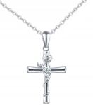 Mennica Bydgoska Ezüst Lánc Nyaklánc Kereszt Női Áldozás Ezüst Minta 925 (dla dziewczynki dzieci córki wnuczki)