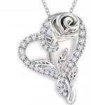 Mennica Bydgoska Ezüst nyaklánc női lánc szív medállal, rózsa ezüst 925 (naszyjnik dla dziewczyny żony córki mamy)