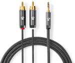 Nedis Cablu audio stereo Nedis 3.5 mm tata - 2x RCA tata, 5m, gri metal (CATB22200GY50)