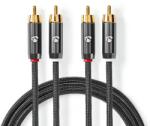 Nedis Cablu audio digital Nedis 2x RCA tata - 2x RCA tata, 5m, gri metal (CATB24200GY50)