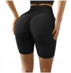  Tayoea Női rövid leggings, sportos kerékpáros nadrág S-es méret Fekete (PUSH-UP)