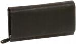  Nagy méretű bivalybőr női pénztárca, fekete (122)