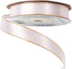 Valex Decor Szatén szalag arany szegéllyel 16mm x 20m - Fehér (SG16-01)