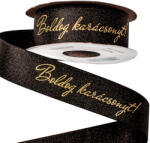Valex Decor Boldog karácsonyt! " feliratos csillogó szatén szalag 25mm x 10m - Fekete (TB25-10)