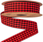 Valex Decor Kockás szalag 25mm x 10m - Piros/Fekete (KRF5-25)