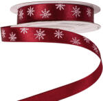 Valex Decor Hópelyhes karácsonyi szatén szalag 12mm x 20m - Bordó (HS12-18)