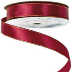 Valex Decor Szatén szalag arany szegéllyel 16mm x 20m - Bordó (SG16-91)