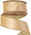 Valex Decor Arany bársony szalag csillogó hátoldallal, drótos szegéllyel 38mm x 5m (CG038-12)