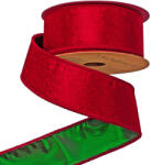 Valex Decor Piros-Zöld bársony szalag drótos szegéllyel 38mm x 5m (DV038-40)