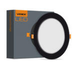 Videx 12 W-os süllyesztett natúr fehér fekete színű kör alakú LED-es mennyezetlámpa (5966)