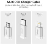 UGREEN Cablul USB 3 în 1 UGREEN Lightning Micro si USB Type-C UG-80825-SI iPhone cabluri de date (UG-80825-SI)