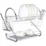TOO KT-581 Kétszintes MINI fém konyhai edényszárító 25x36x36cm (KT-581) (KT-581)