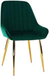 TEMPO KONDELA Étkezőszék, smaragd/gold króm-arany, PERLIA (295573)