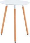 TEMPO KONDELA Étkezőasztal, fehér/bükk, átmérő 60 cm, ELCAN NEW TYP 1 (394043)