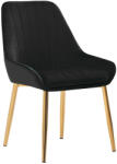 TEMPO KONDELA Étkezőszék, fekete Velvet anyag/gold króm-arany, PERLIA (382456)