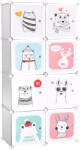 TEMPO KONDELA Gyerek moduláris szekrény, szürke/gyerek minta, ATREY (288643)