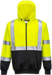 Portwest B315 Hi-Vis kéttónusú kapucnis pulóver sárga-fekete (B315YBRM)