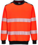 Portwest PW379 PW3 Hi-Vis környakú pulóver piros-fekete (PW379RBKM)