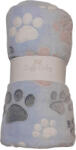 Soffi Baby Baby takaró plüss dupla kék tappancsos 75x100cm - babamarket