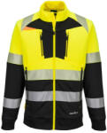 Portwest DX490 DX4 Hi-Vis Class 1 funnel nyakú cipzáras pulóver sárga-fekete (DX490YBR5XL)