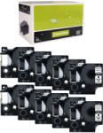 AIMO Set 10 etichete compatibile DYMO LabelManager 12 mm negru pe transparent pentru prize si intrerupatoare S0720500 (A45010P10)