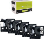 AIMO Set 5 etichete compatibile DYMO LabelManager 12 mm negru pe transparent pentru prize si intrerupatoare S0720500 (A45010P5)