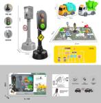Mamido Set de mașinuțe cu semafor și accesorii, Colectori de gunoi